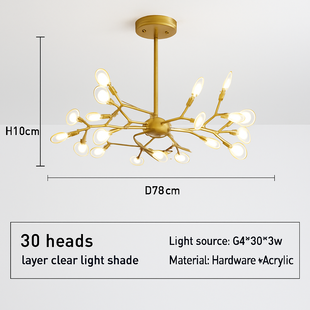 suspension créative en forme de branche luciole romantique pour déco