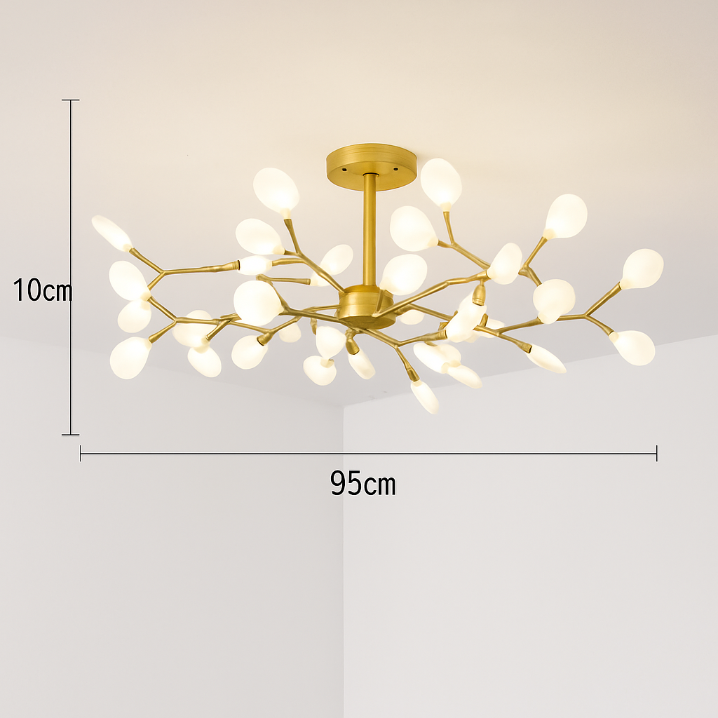 suspension créative en forme de branche luciole romantique pour déco