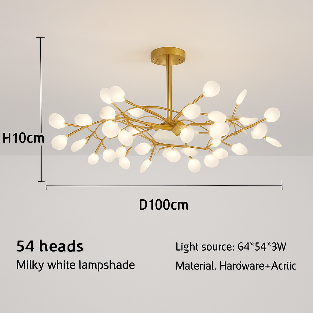 suspension créative en forme de branche luciole romantique pour déco