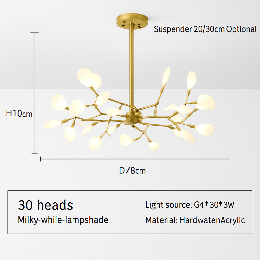 suspension créative en forme de branche luciole romantique pour déco
