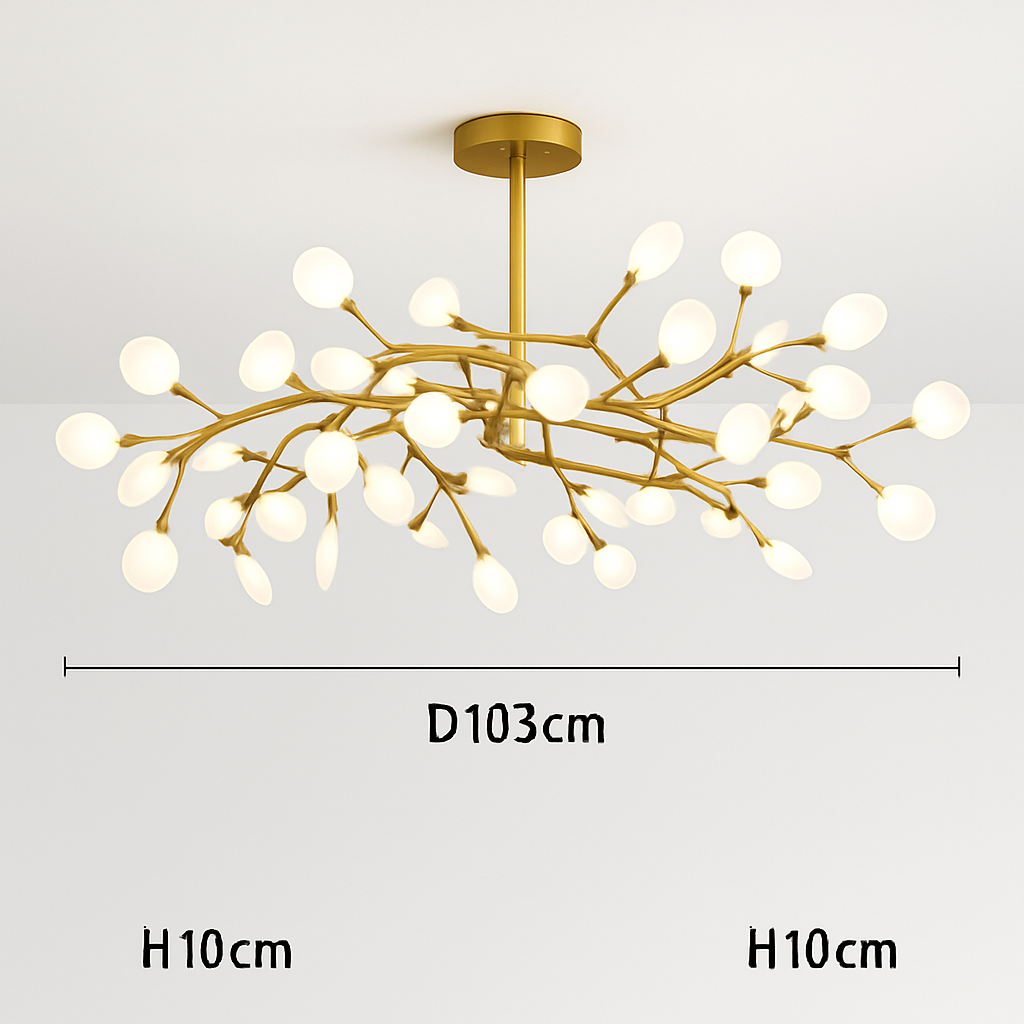 suspension créative en forme de branche luciole romantique pour déco