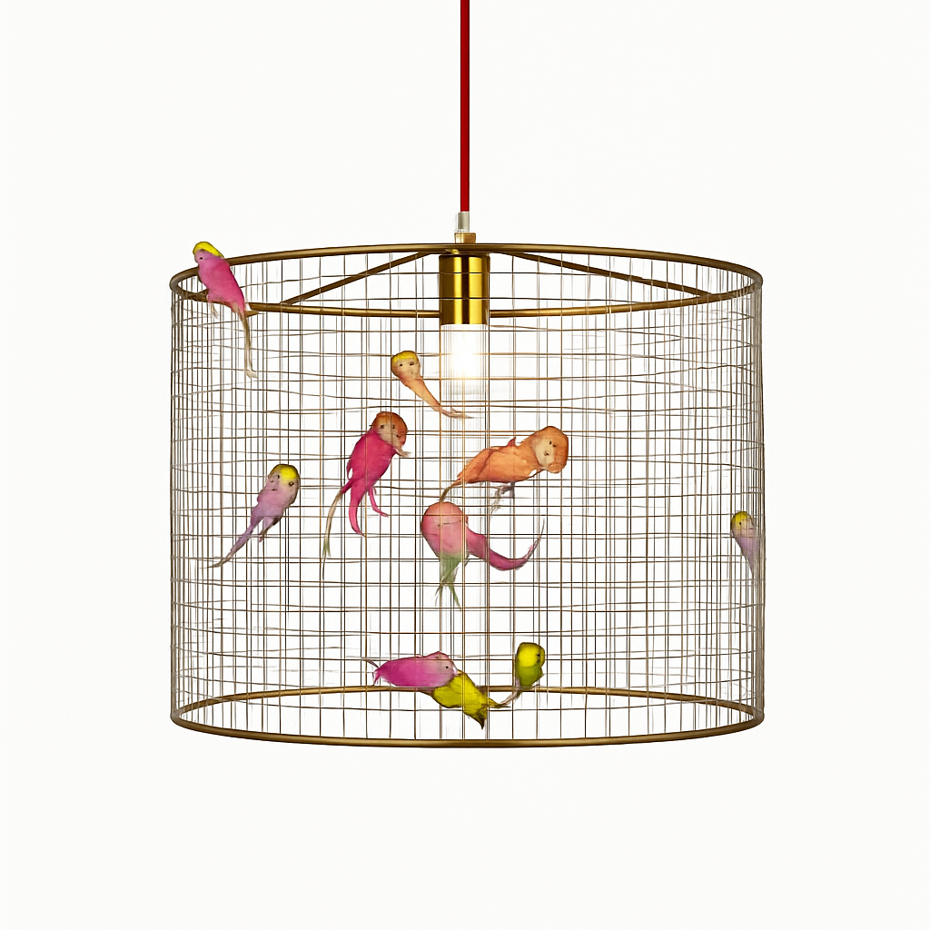 suspension créative en forme de cage à oiseaux style nordique décoratif