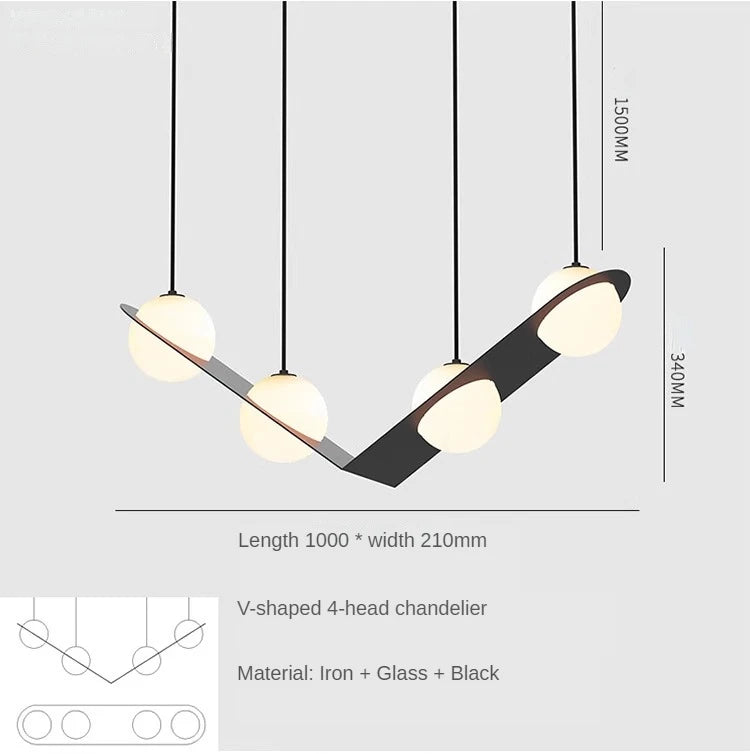 suspension créative minimaliste à géométrie pour espaces commerciaux