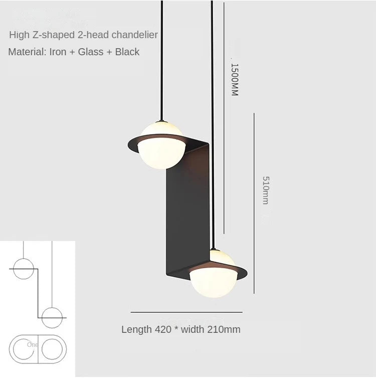 suspension créative minimaliste à géométrie pour espaces commerciaux