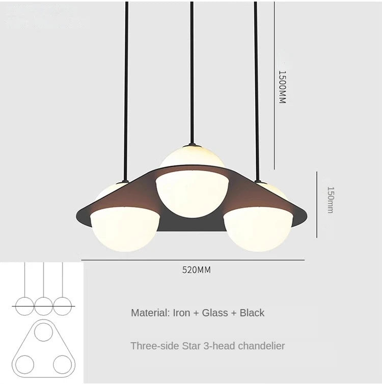 suspension créative minimaliste à géométrie pour espaces commerciaux