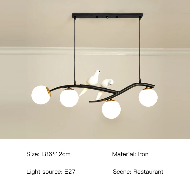 suspension créative moderne à 4 têtes pour éclairage luxe