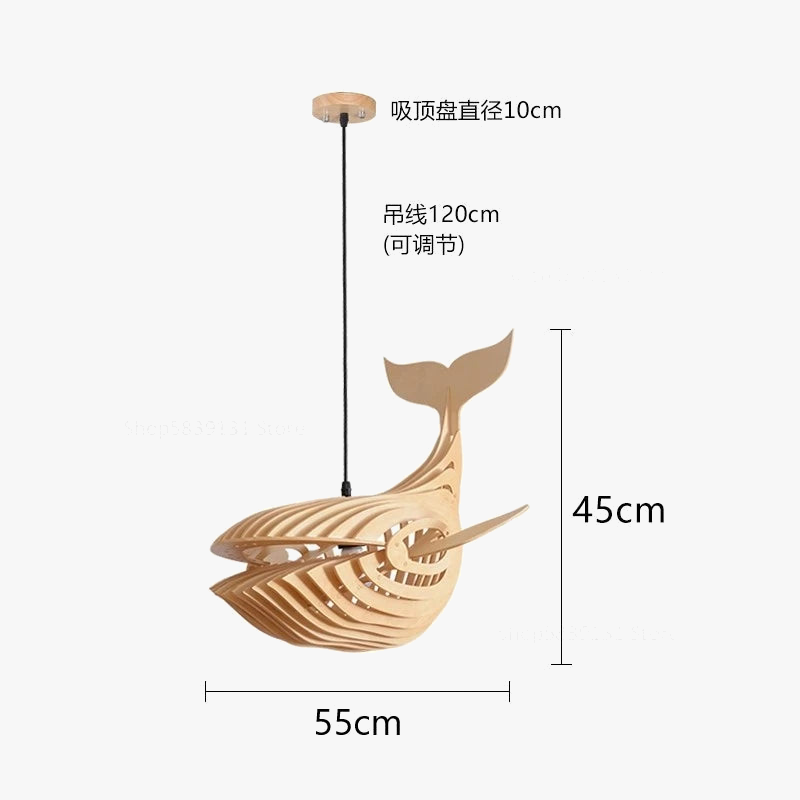 Suspension d'art en bois moderne lampe en bois de baleine