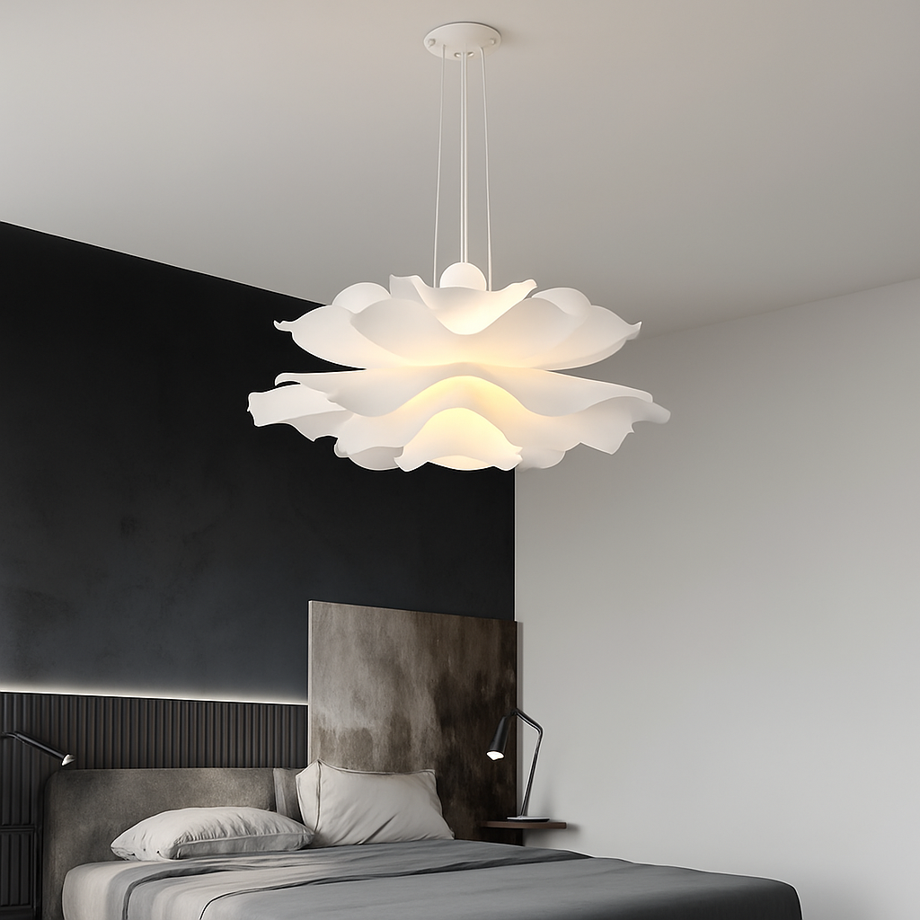 suspension décoration nordique acrylique fleur abat-jour