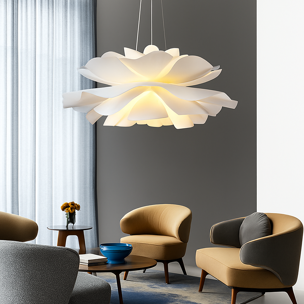 suspension décoration nordique acrylique fleur abat-jour