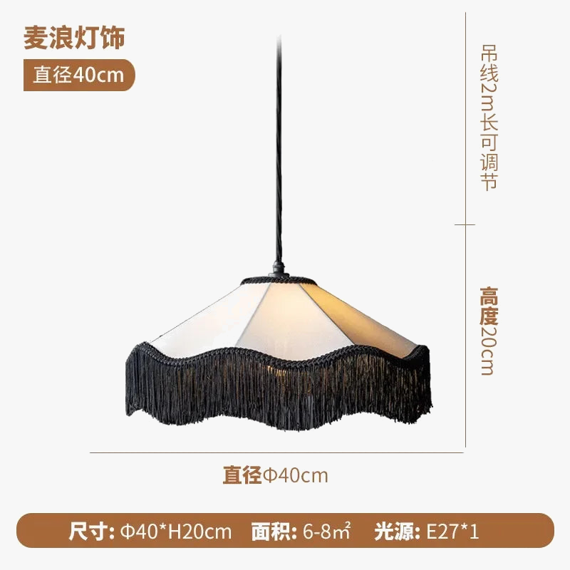 suspension décorative en tissu rétro design français avec pampilles