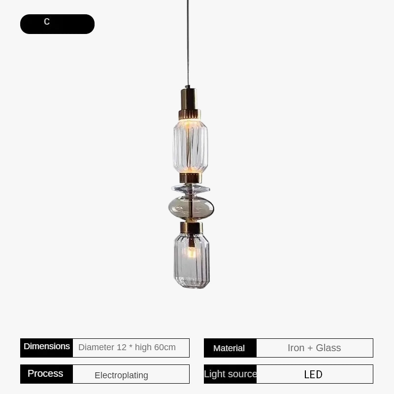 suspension décorative en verre style post-moderne pour divers espaces