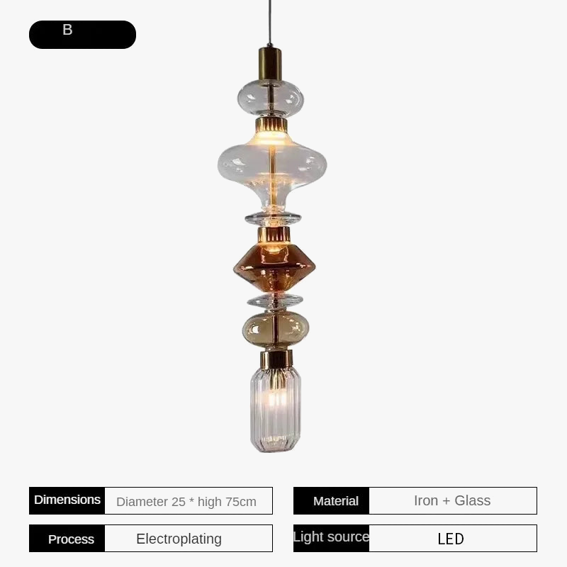 suspension décorative en verre style post-moderne pour divers espaces
