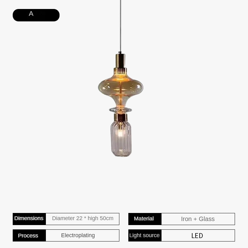 suspension décorative en verre style post-moderne pour divers espaces