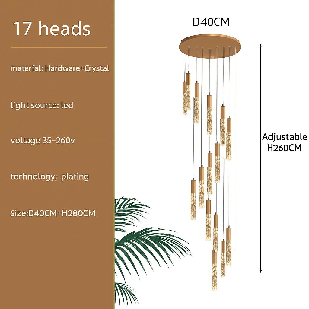 Suspension d'escalier en cristal