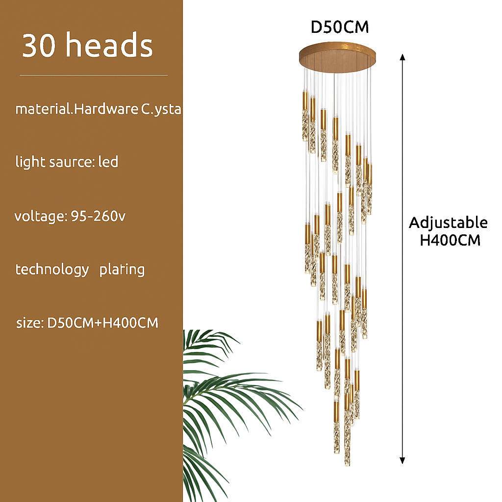 Suspension d'escalier en cristal