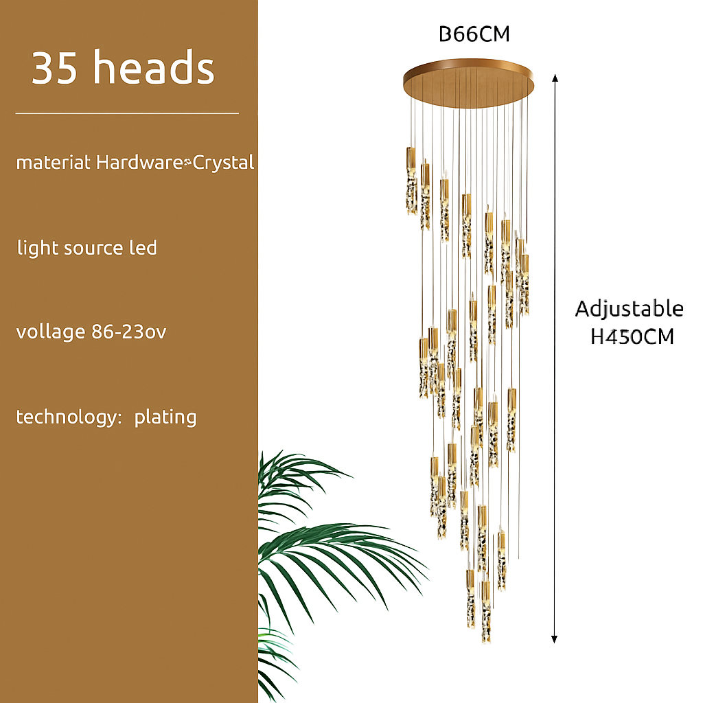 Suspension d'escalier en cristal