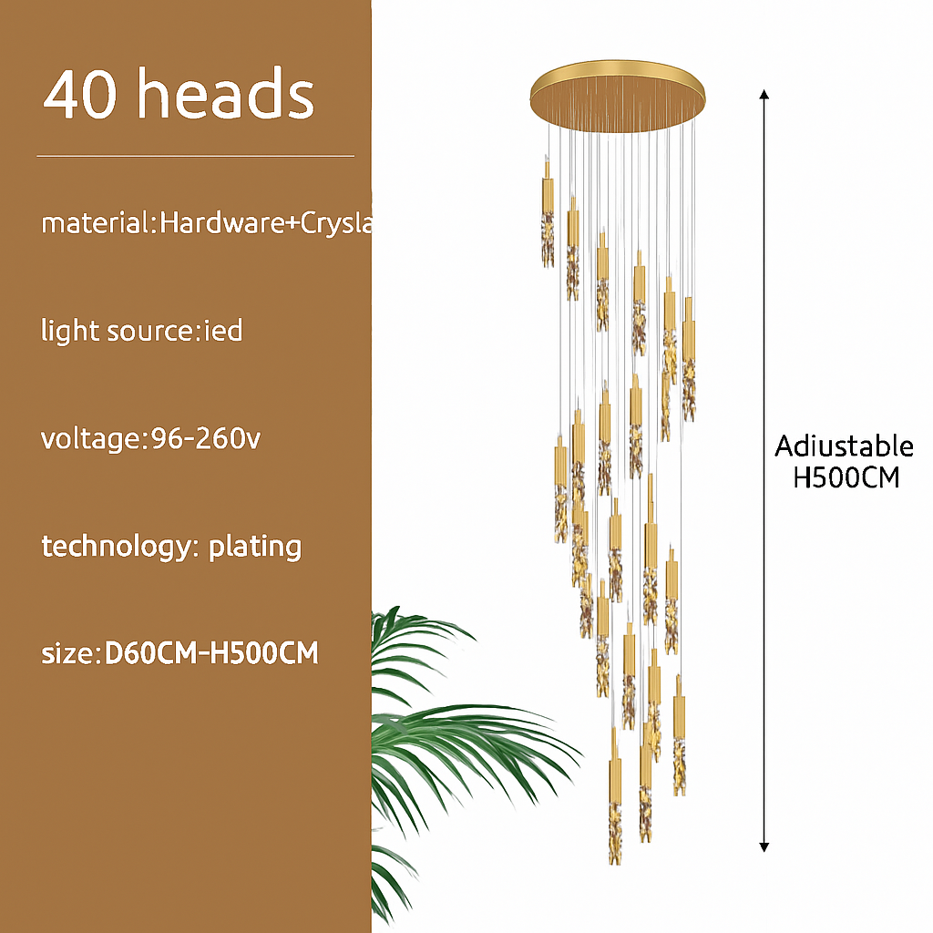 Suspension d'escalier en cristal