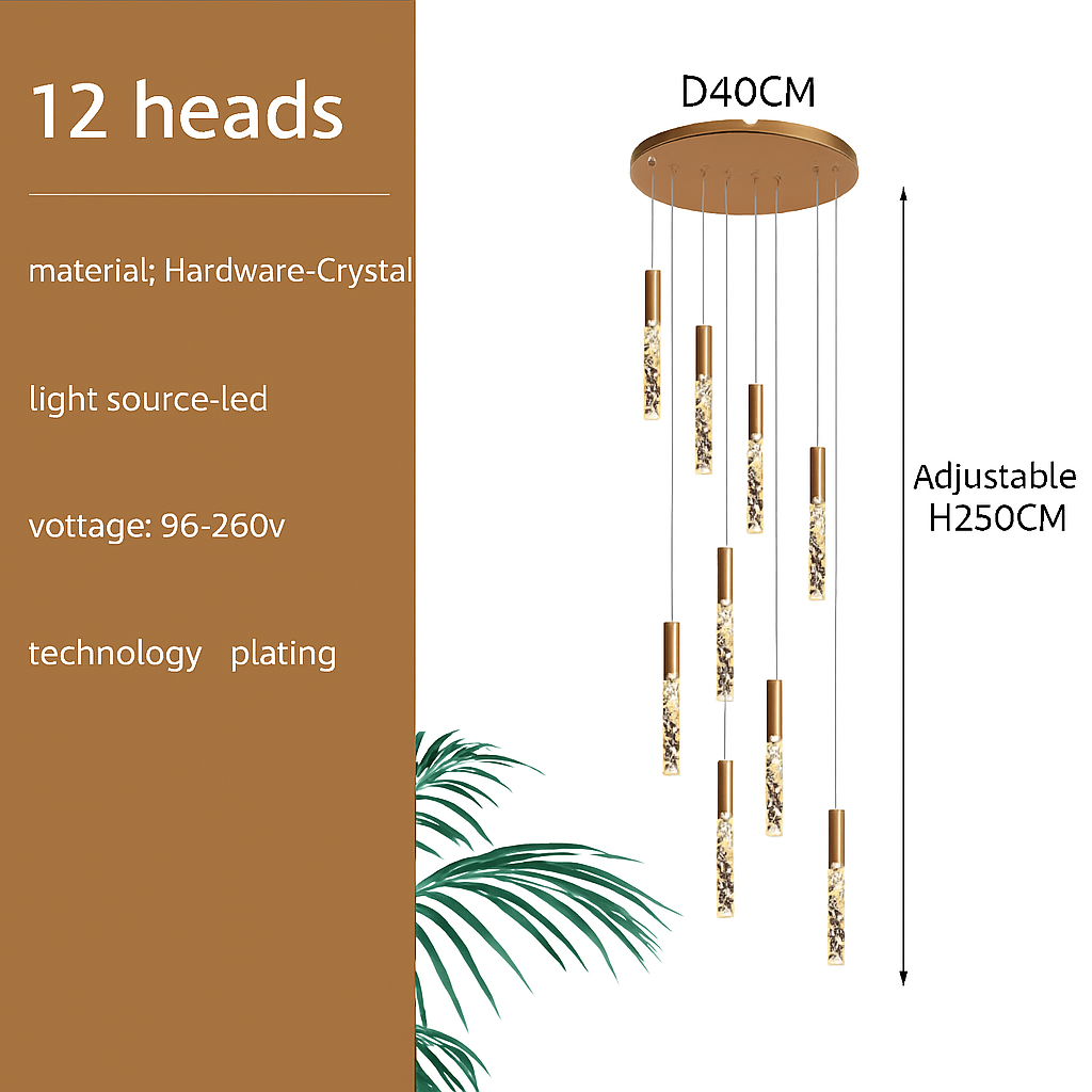 Suspension d'escalier en cristal