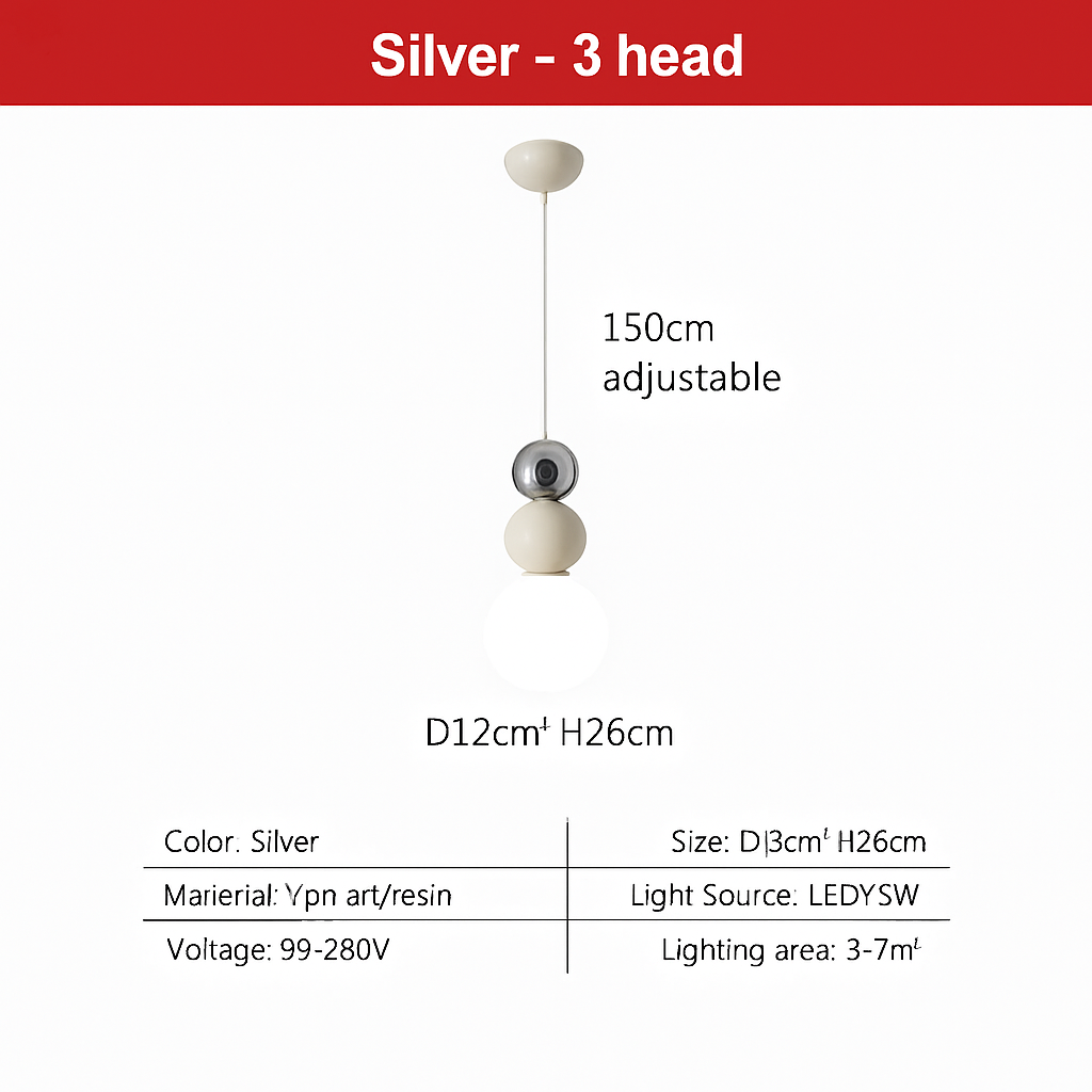 suspension danoise led boule lumineuse pour décoration intérieure