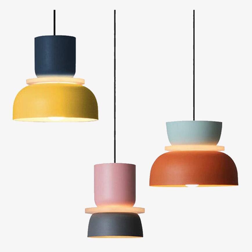 Suspension design arrondi coloré en métal Modern