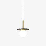 Suspension design avec abat-jour plat en marbre Gianna