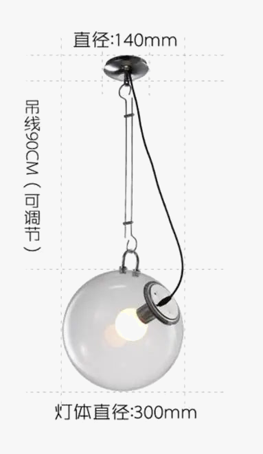 suspension design boule de verre pour intérieur romantique et restaurant