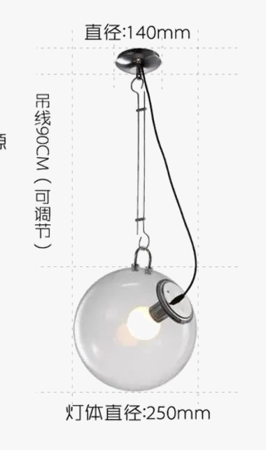suspension design boule de verre pour intérieur romantique et restaurant