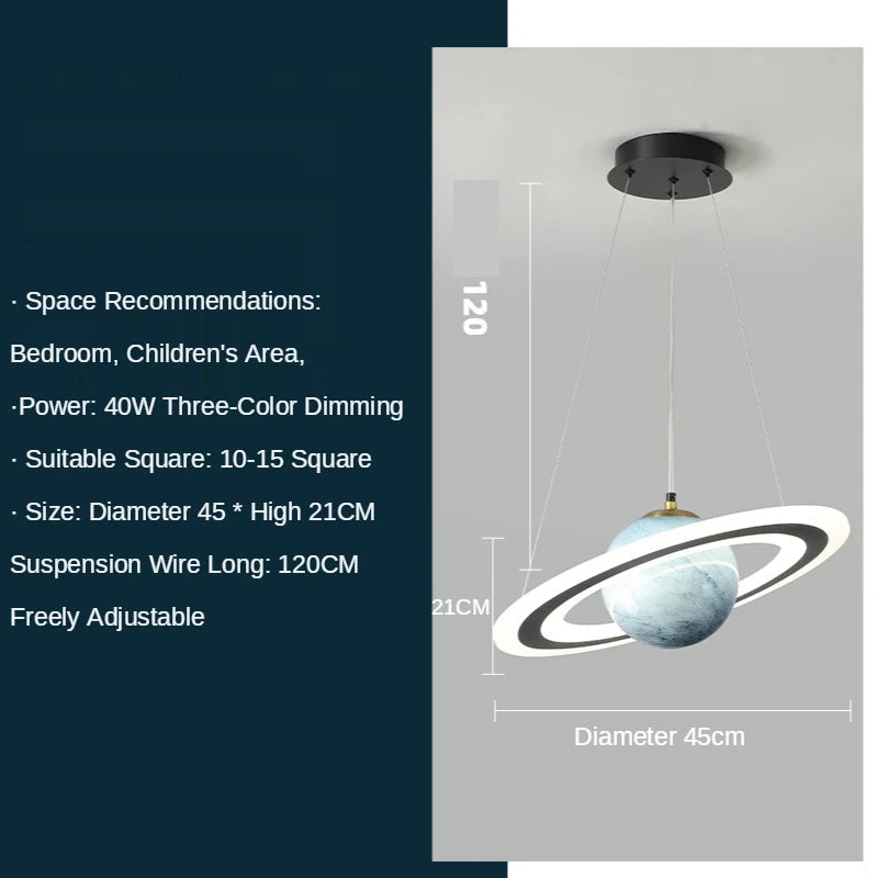suspension design boule en verre pour décoration intérieure enfant