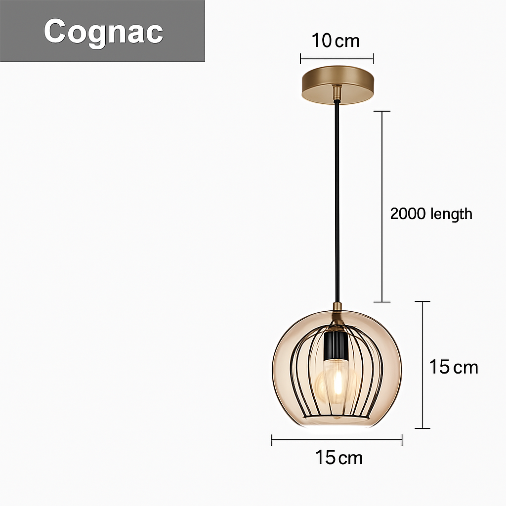Suspension design boule nordique moderne en verre créative