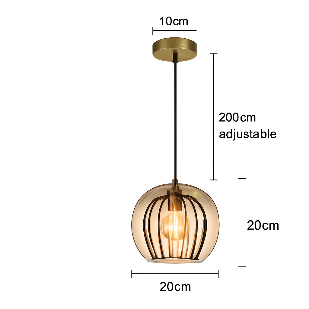 Suspension design boule nordique moderne en verre créative