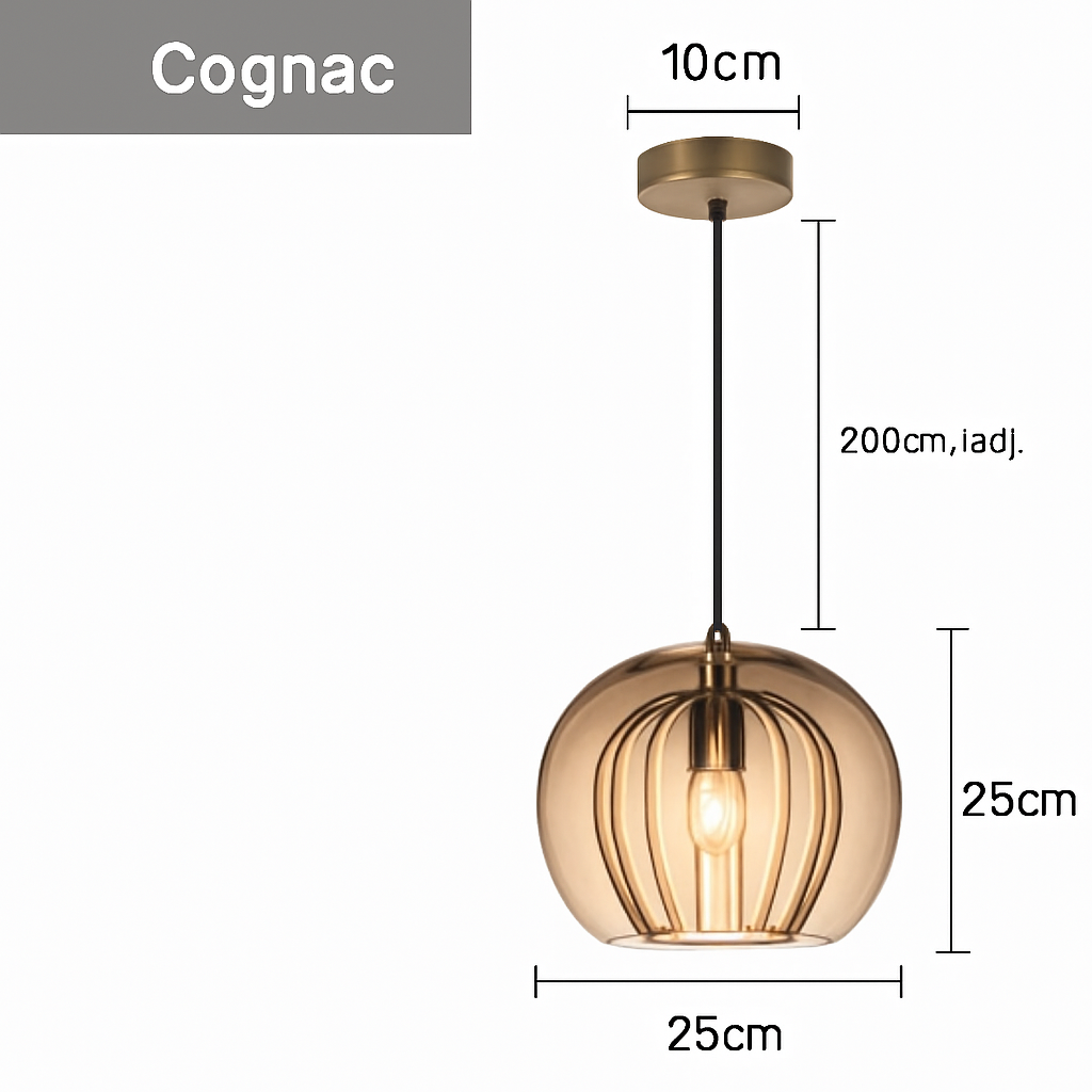 Suspension design boule nordique moderne en verre créative