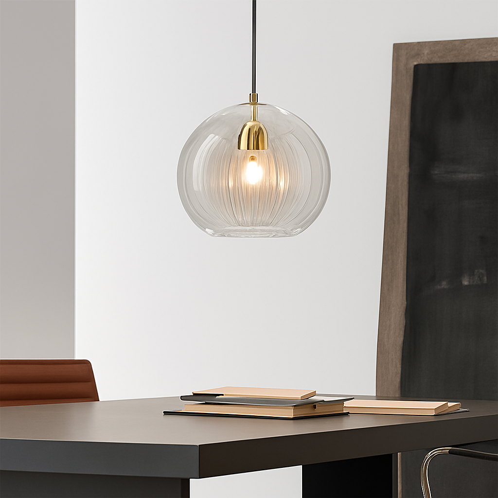 Suspension design boule nordique moderne en verre créative