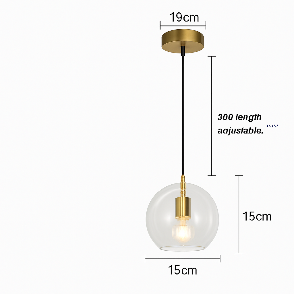 Suspension design boule nordique moderne en verre créative