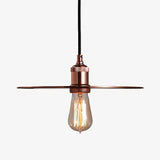 Suspension design disque chromé or rose