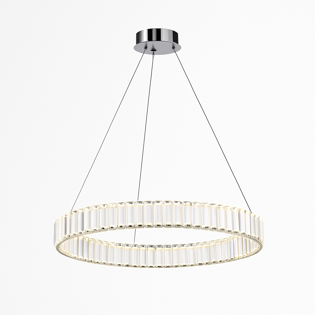 Suspension design dorée LED avec anneau en verre Luxury