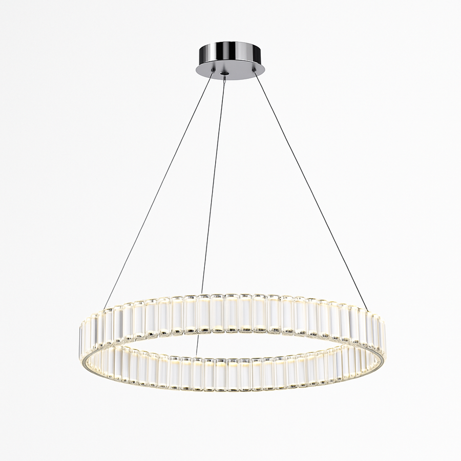Suspension design dorée LED avec anneau en verre Luxury