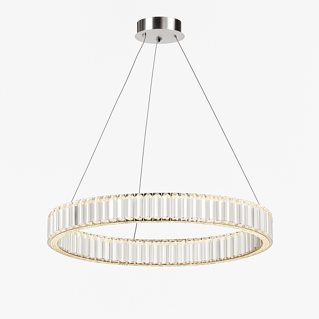 Suspension design dorée LED avec anneau en verre Luxury