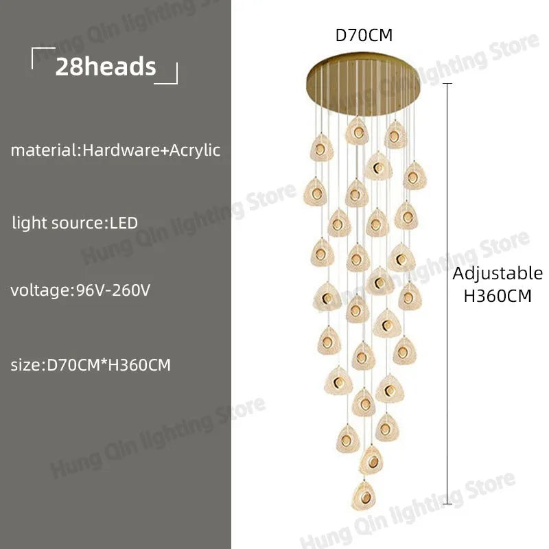 suspension design en acrylique pour intérieur moderne et loft