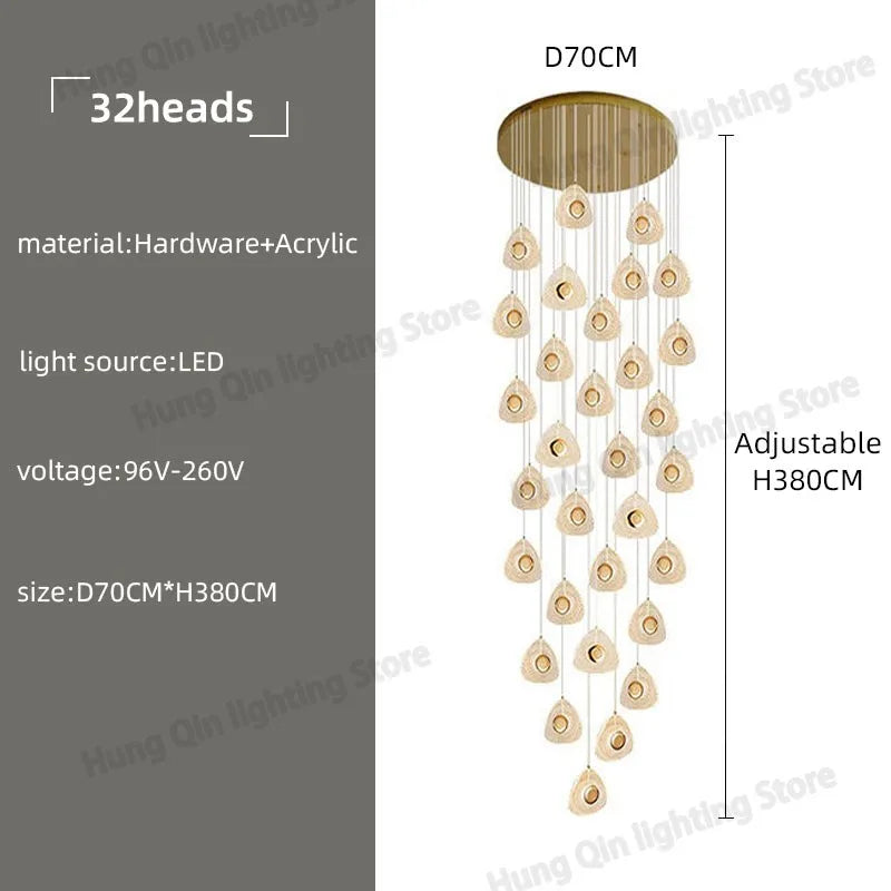 suspension design en acrylique pour intérieur moderne et loft