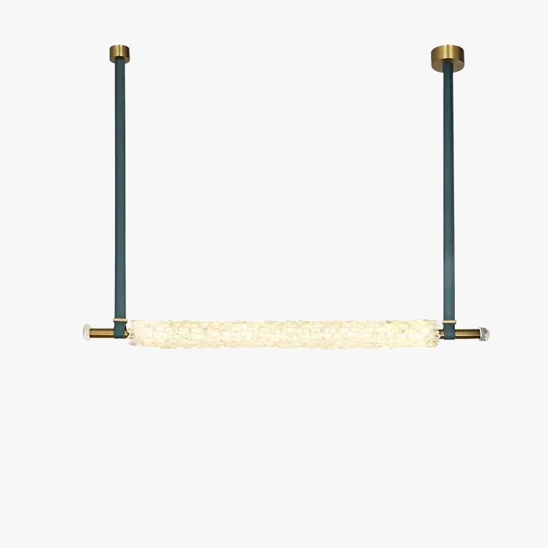 suspension design en cristal naturel avec ceinture en cuir