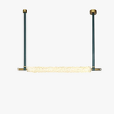 suspension design en cristal naturel avec ceinture en cuir