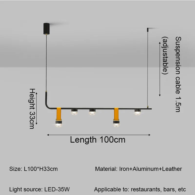 suspension design en cuir pour intérieur lumineux et élégant