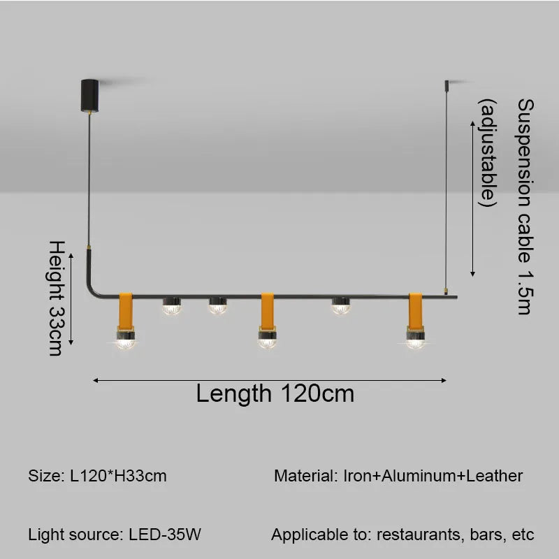 suspension design en cuir pour intérieur lumineux et élégant