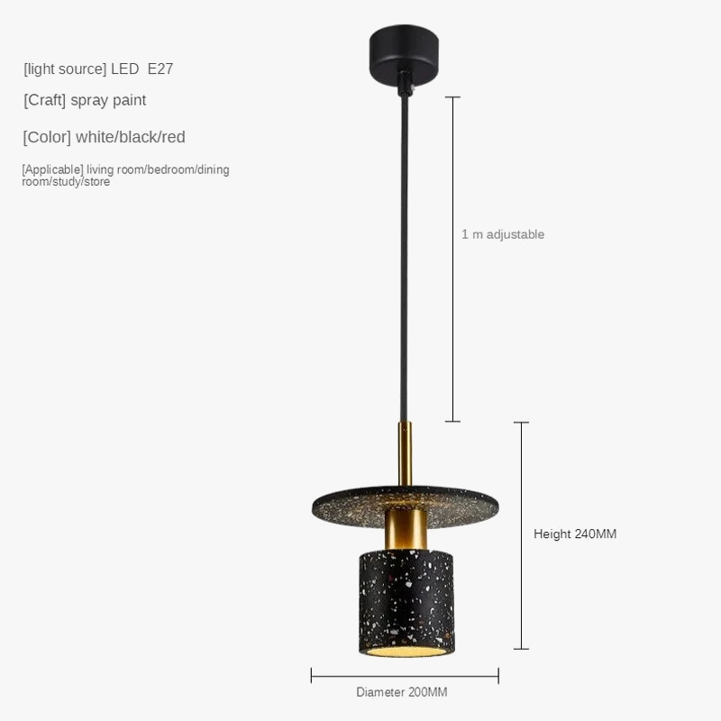 suspension design en terrazzo pour restaurant et bar