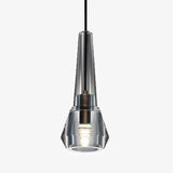 Suspension design en verre conique fumé cristal à LED Luxury