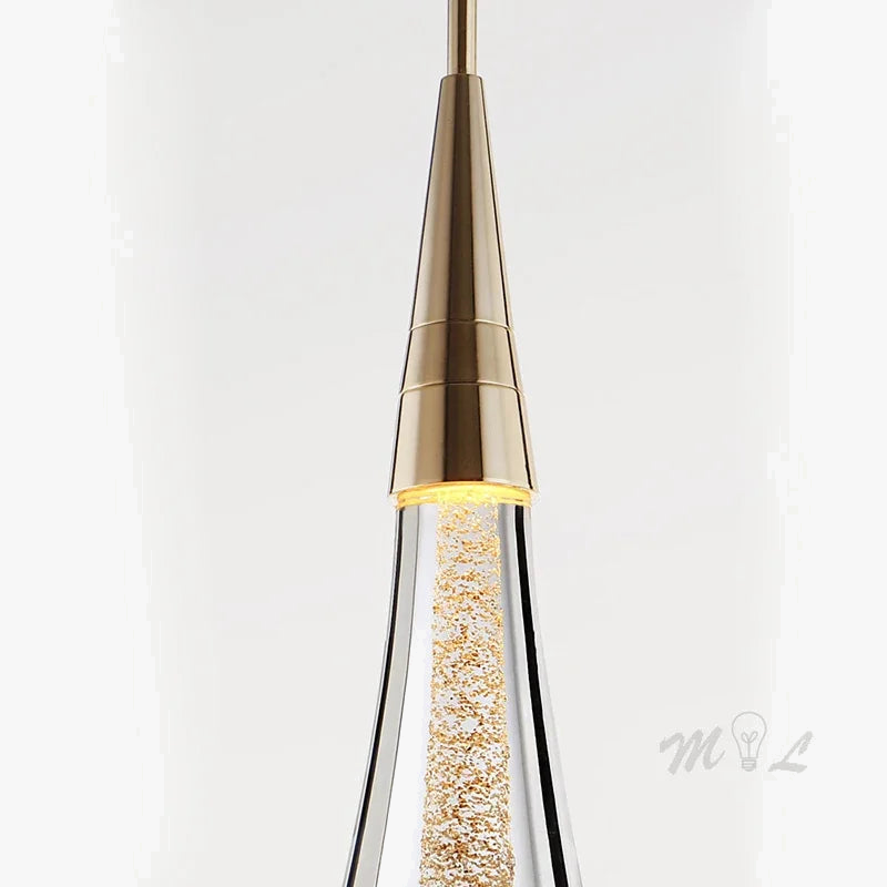 suspension design en verre en forme de gouttelettes d'eau élégante