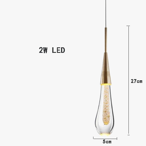 suspension design en verre en forme de gouttelettes d'eau élégante