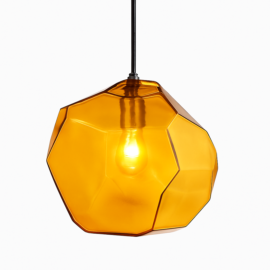 Suspension design en verre géométrique de couleurs