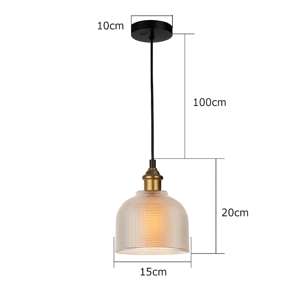 Suspension design en verre grainé style industriel Bowl