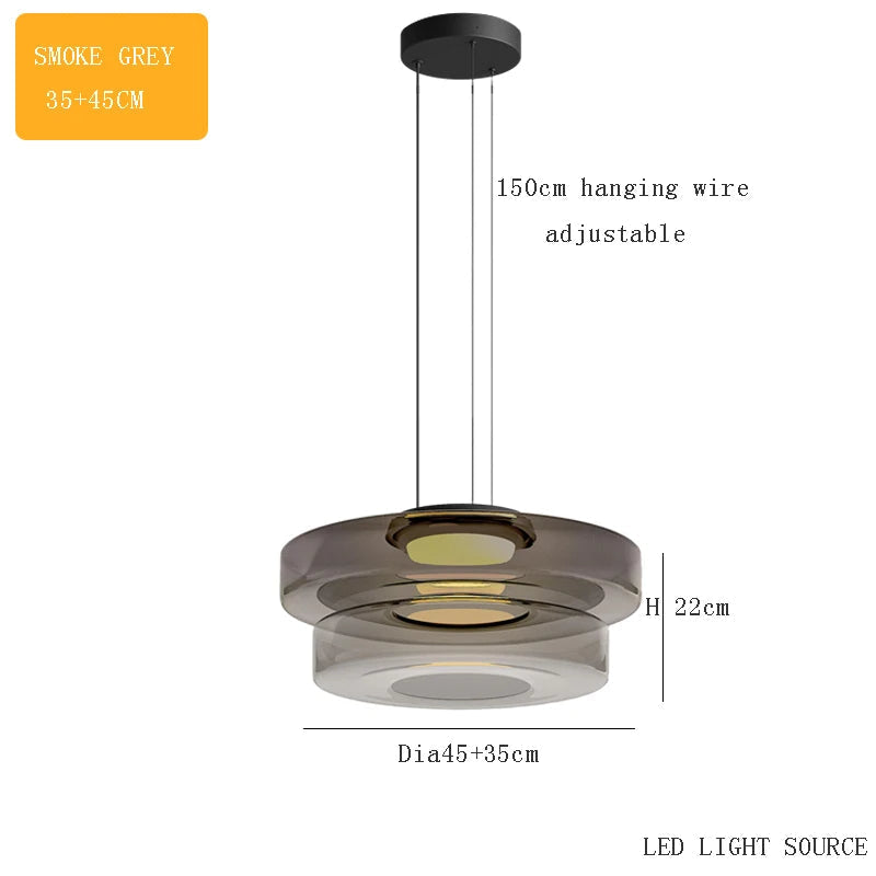 suspension design en verre série levels pour décoration moderne
